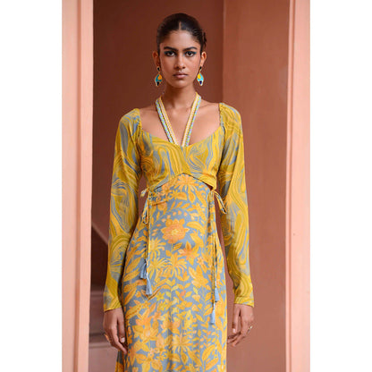 RV Pret NK Tides Yellow Crop Top and Skirt (Set of 2)