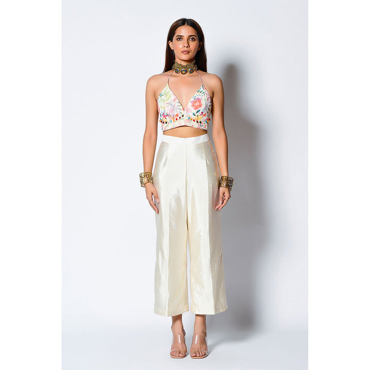 RV Pret The Plunge Bralette Is Paired with Dupion Straight Cigarette Pant (Set of 2)