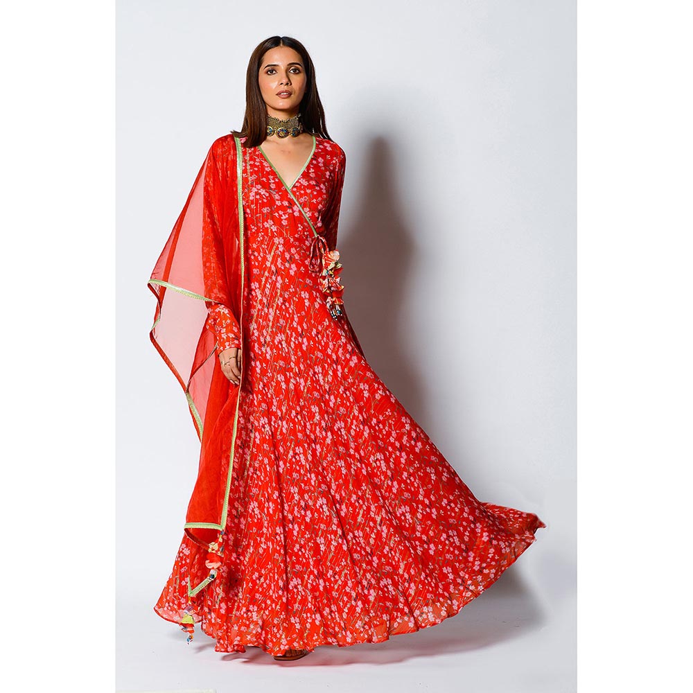 RV Pret A Ultra Modish Georgette Anarkali with Dupatta (Set of 2)