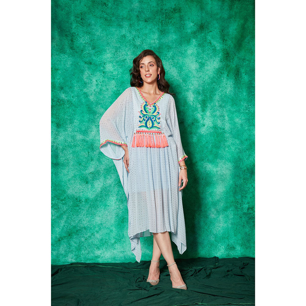 Saaj by Ankita Blue Long Kaftan with Tassels