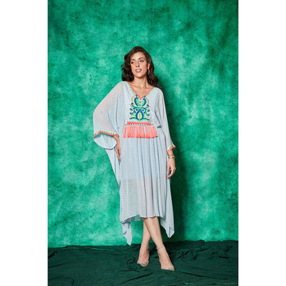 Saaj by Ankita Blue Long Kaftan with Tassels