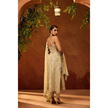 Saanjh by Lea Ryka Mint Green Embroidered Kurta & Pant with Dupatta (Set of 3)