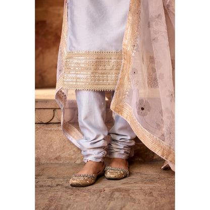 Saanjh by Lea Aqsa Blue Straight Kurta with Churidar and Dupatta