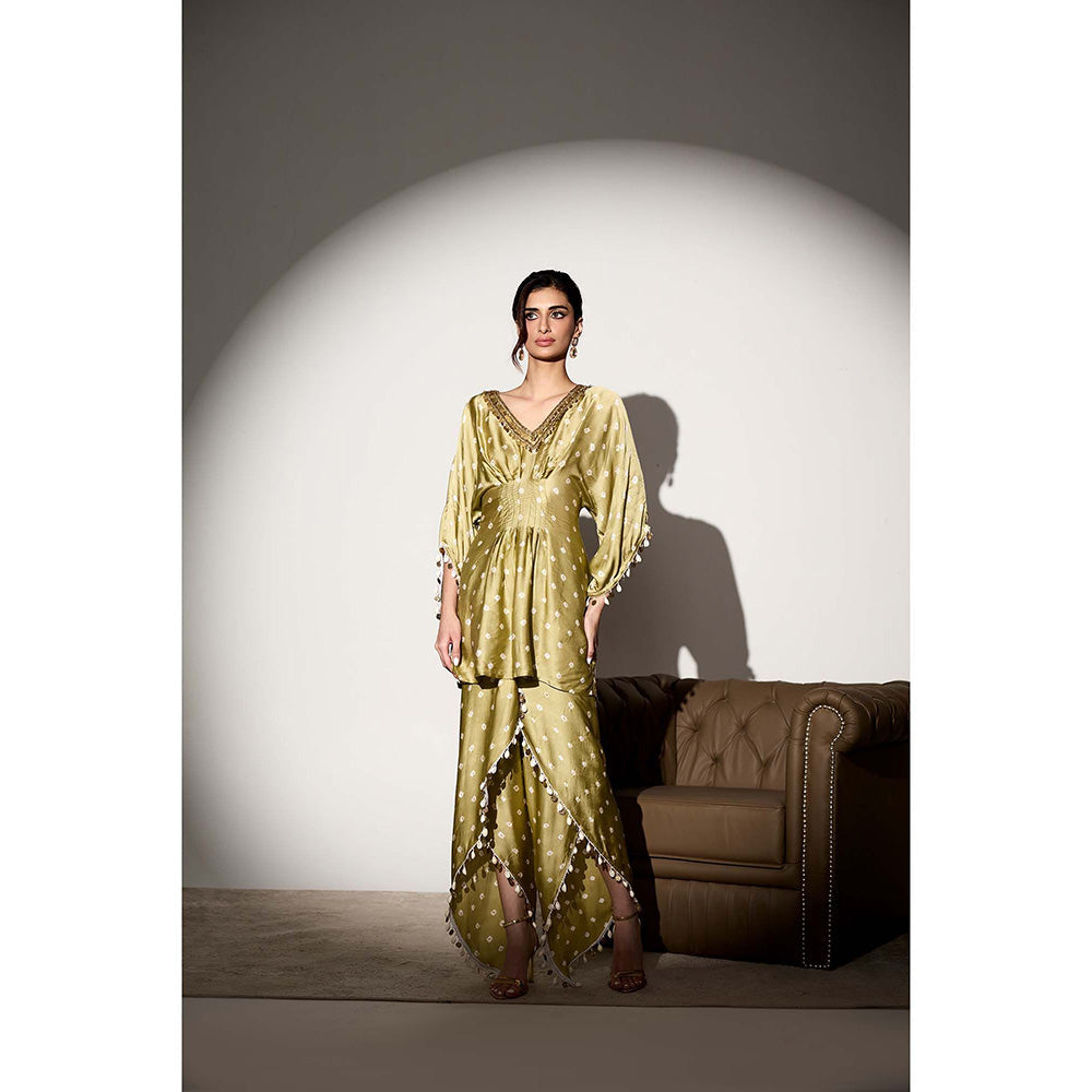 Saanjh by Lea Noor Sage Green Kurti and Dhoti