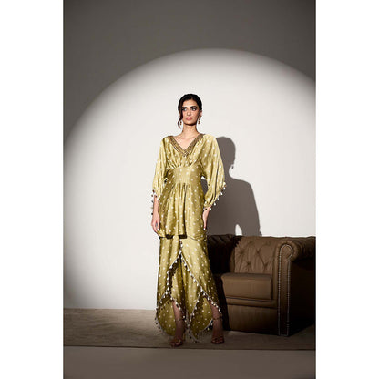 Saanjh by Lea Noor Sage Green Kurti and Dhoti