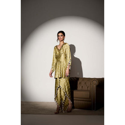 Saanjh by Lea Noor Sage Green Kurti and Dhoti