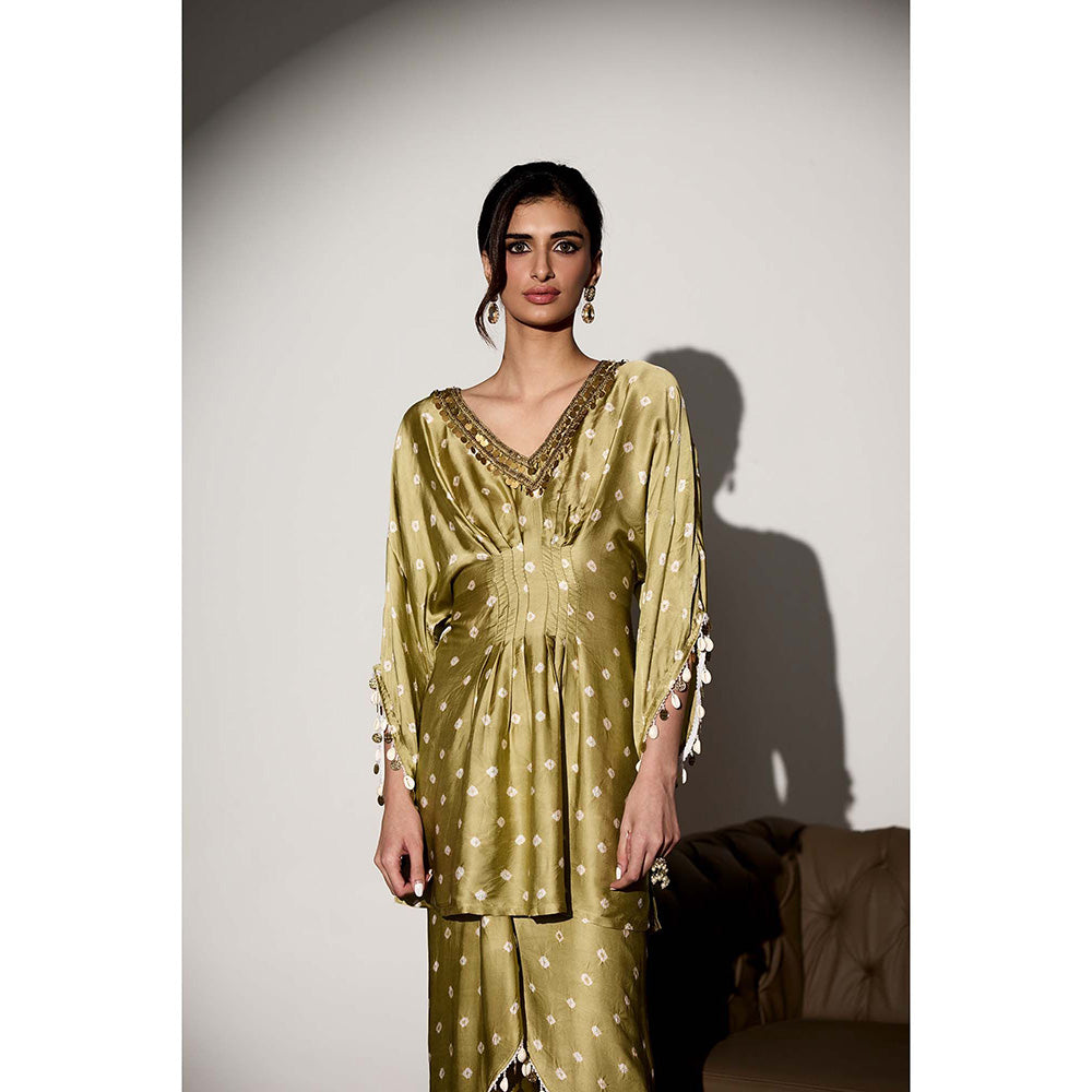 Saanjh by Lea Noor Sage Green Kurti and Dhoti