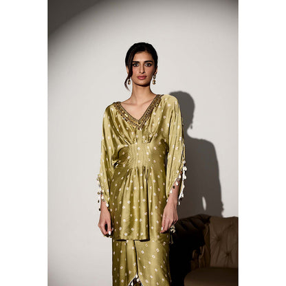 Saanjh by Lea Noor Sage Green Kurti and Dhoti
