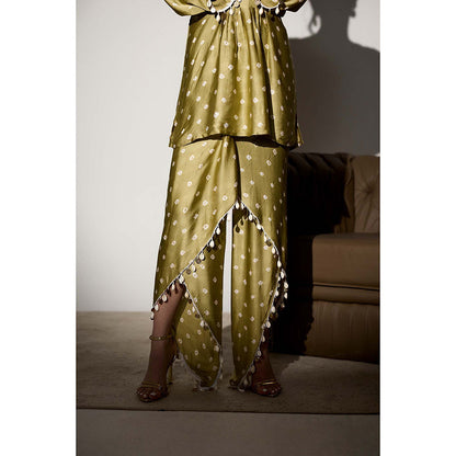 Saanjh by Lea Noor Sage Green Kurti and Dhoti