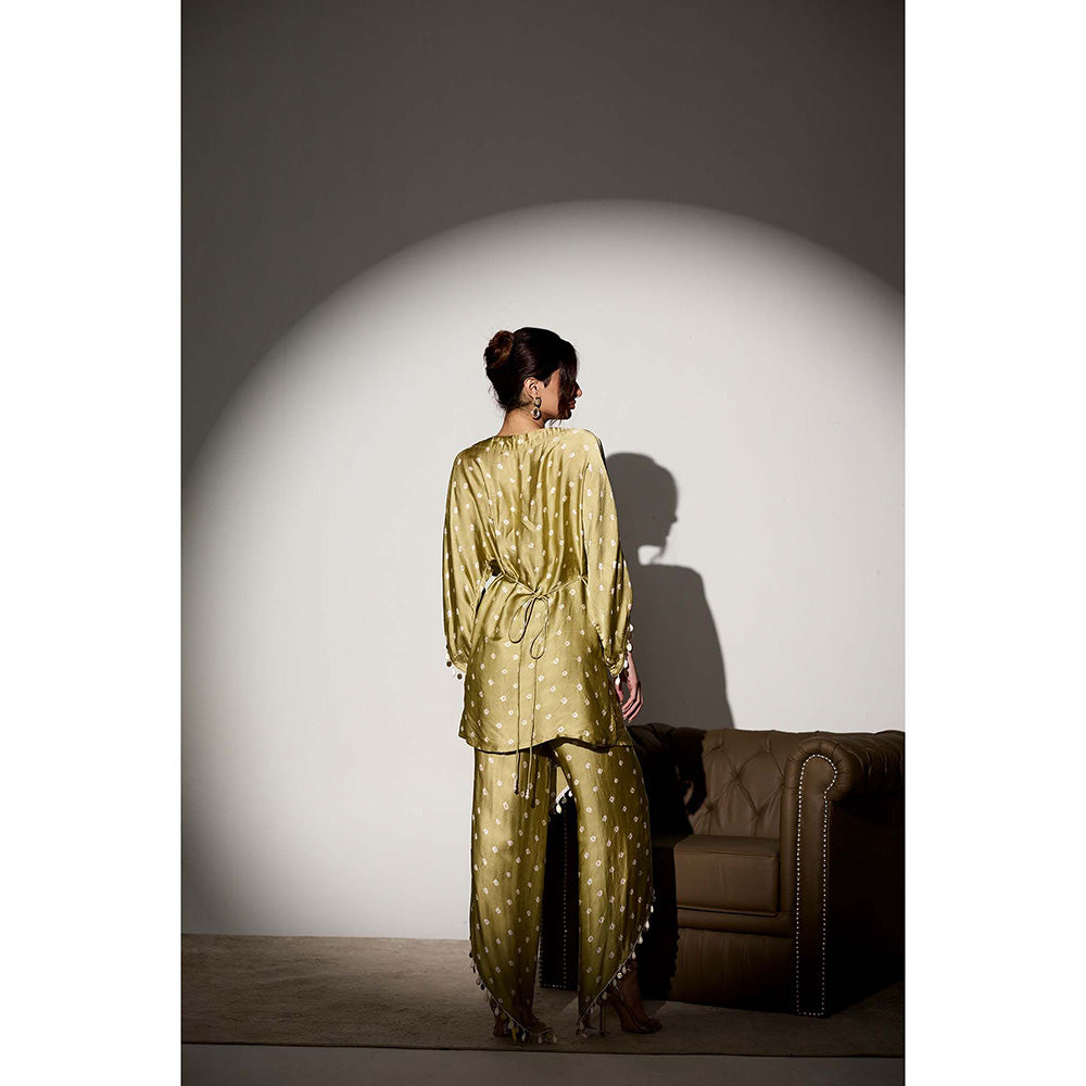 Saanjh by Lea Noor Sage Green Kurti and Dhoti