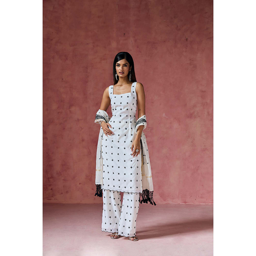 Saanjh by Lea Sahiba Chanderi Cotton Kurta with Palazzo & Dupatta