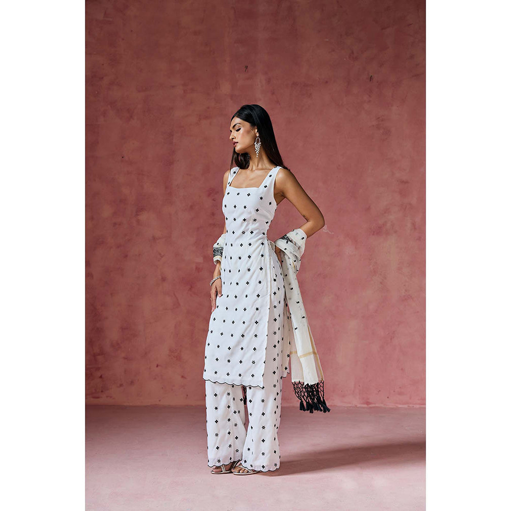 Saanjh by Lea Sahiba Chanderi Cotton Kurta with Palazzo & Dupatta