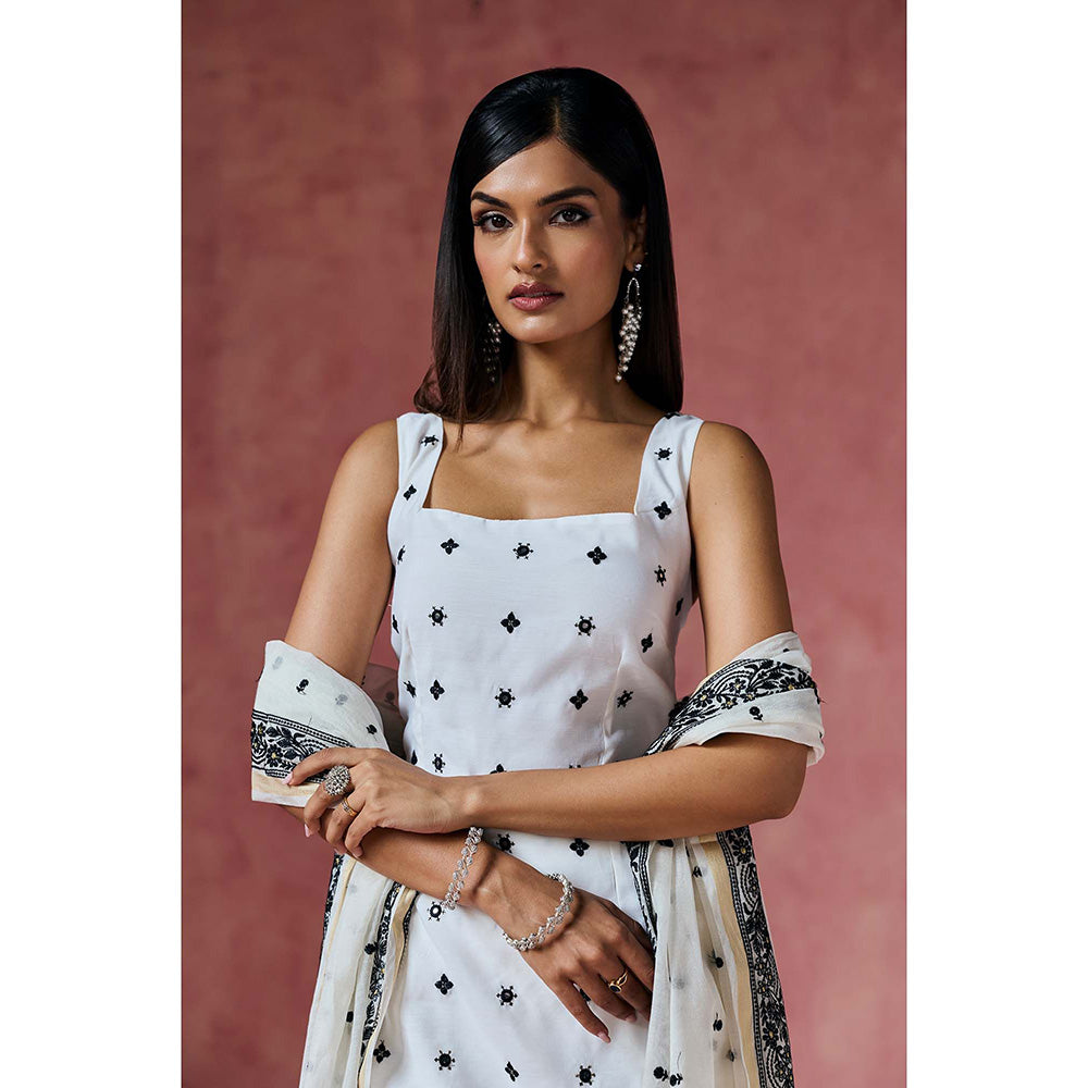 Saanjh by Lea Sahiba Chanderi Cotton Kurta with Palazzo & Dupatta