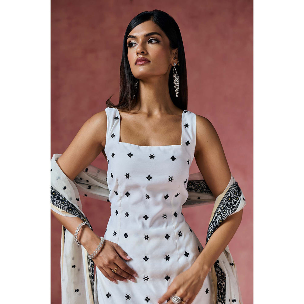 Saanjh by Lea Sahiba Chanderi Cotton Kurta with Palazzo & Dupatta
