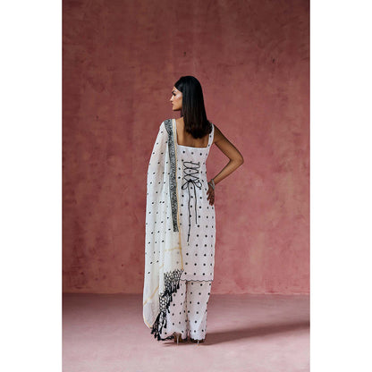 Saanjh by Lea Sahiba Chanderi Cotton Kurta with Palazzo & Dupatta