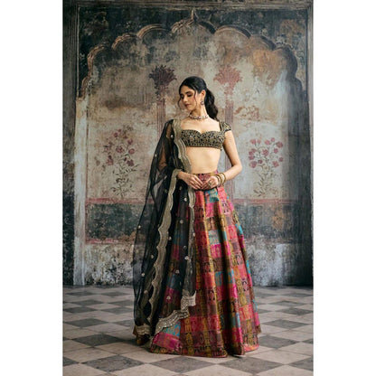 Saanjh by Lea Soundarya Black Hand-Embroidered Blouse