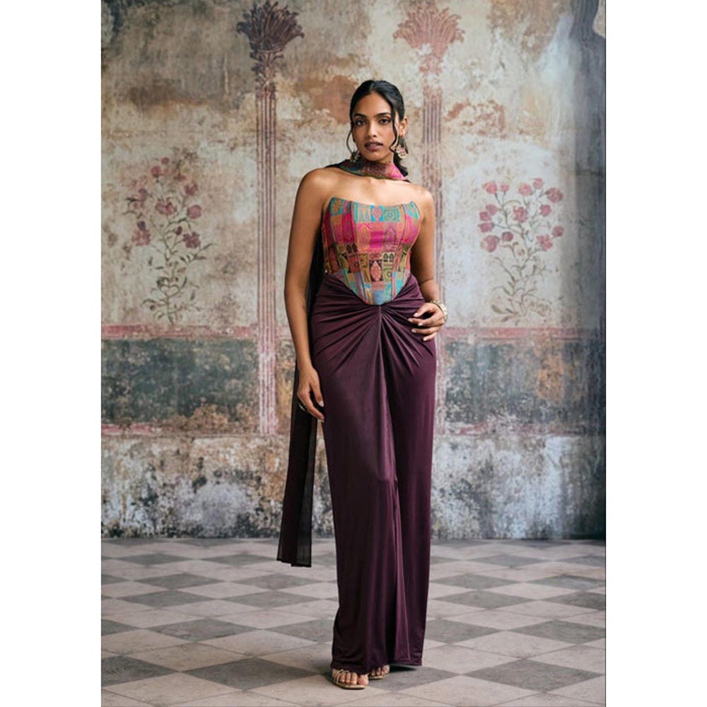 Saanjh by Lea Riva Silk Brocade Corset Blouse