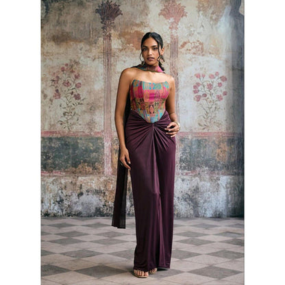 Saanjh by Lea Riva Silk Brocade Corset Blouse