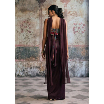 Saanjh by Lea Riva Silk Brocade Corset Blouse