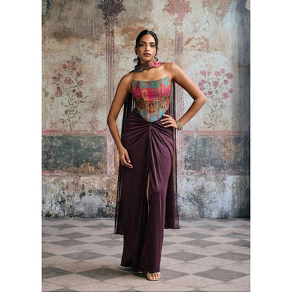 Saanjh by Lea Riva Silk Brocade Corset Blouse