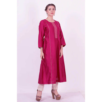 Saatvikei Kaavya - Wine Kurta