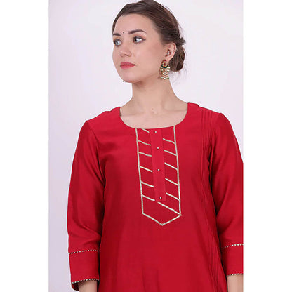 Saatvikei Kumud - Red Kurta
