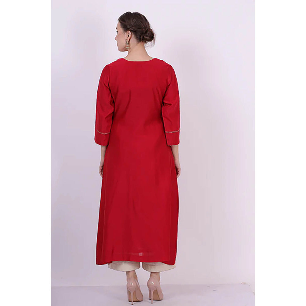 Saatvikei Kumud - Red Kurta