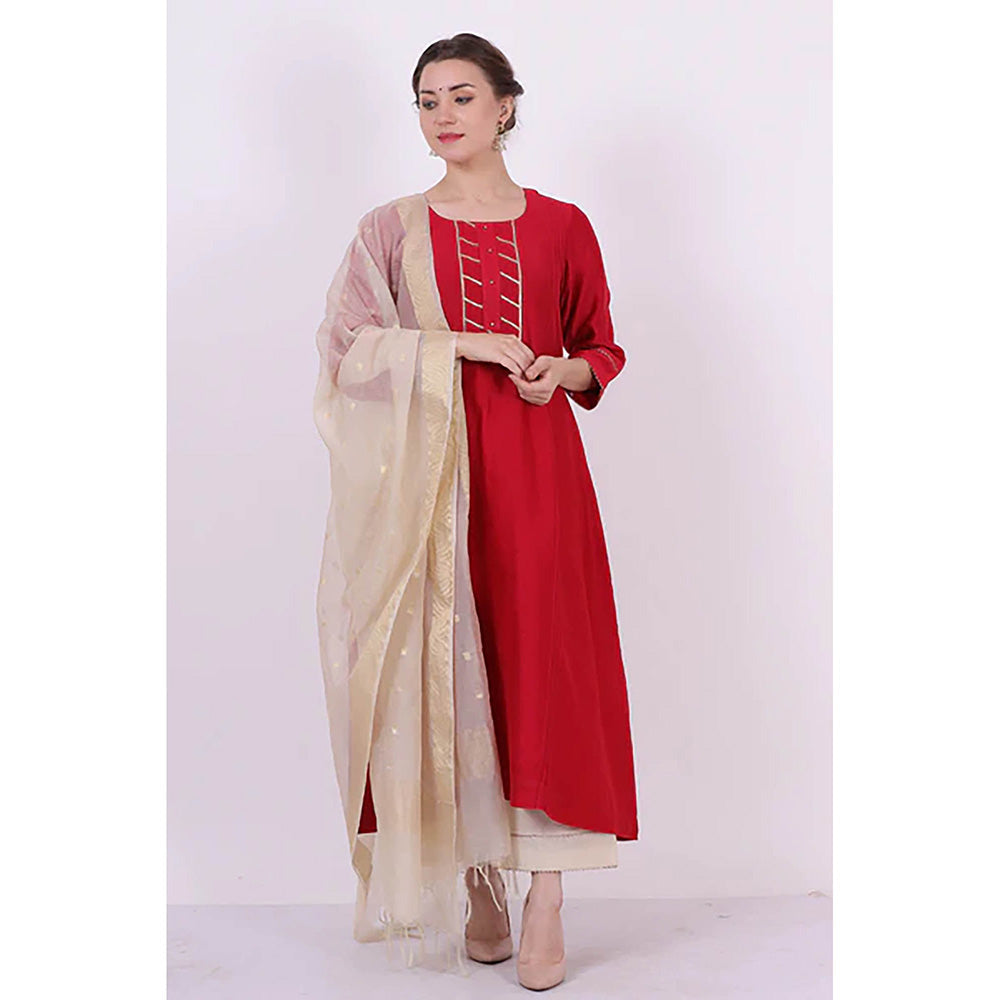 Saatvikei Kumud - Red Kurta