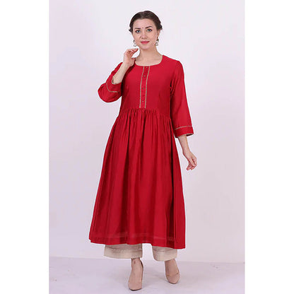 Saatvikei Padma - Red Kurta