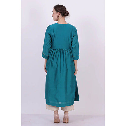Saatvikei Padma - Turquoise Kurta