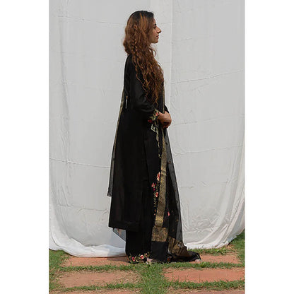 Saatvikei Parineeta - Black Kurta with Palazzo and Dupatta (Set of 3)
