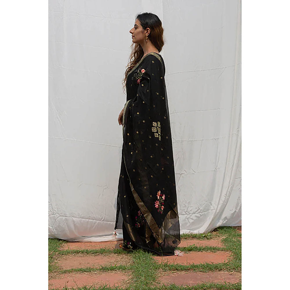 Saatvikei Parineeta - Black Kurta with Palazzo and Dupatta (Set of 3)