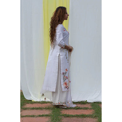 Saatvikei Parineeta - Ivory Kurta with Palazzo and Dupatta (Set of 3)