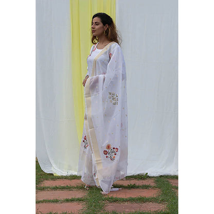 Saatvikei Parineeta - Ivory Kurta with Palazzo and Dupatta (Set of 3)