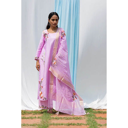 Saatvikei Parineeta - Mauve Kurta with Palazzo and Dupatta (Set of 3)