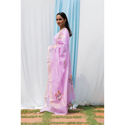 Saatvikei Parineeta - Mauve Kurta with Palazzo and Dupatta (Set of 3)
