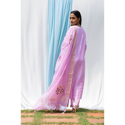 Saatvikei Parineeta - Mauve Kurta with Palazzo and Dupatta (Set of 3)