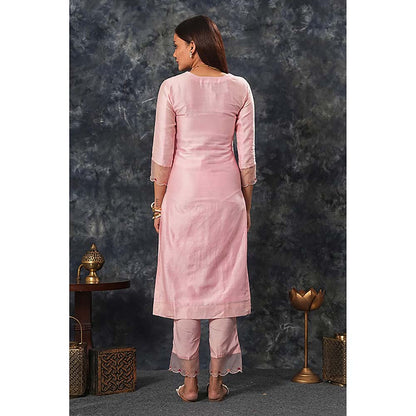 Saatvikei Radhika - Onion Pink Kurta with Palazzo and Dupatta (Set of 3)