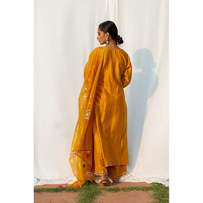 Saatvikei Rajkumari - Yellow Kurta with Palazzo and Dupatta (Set of 3)