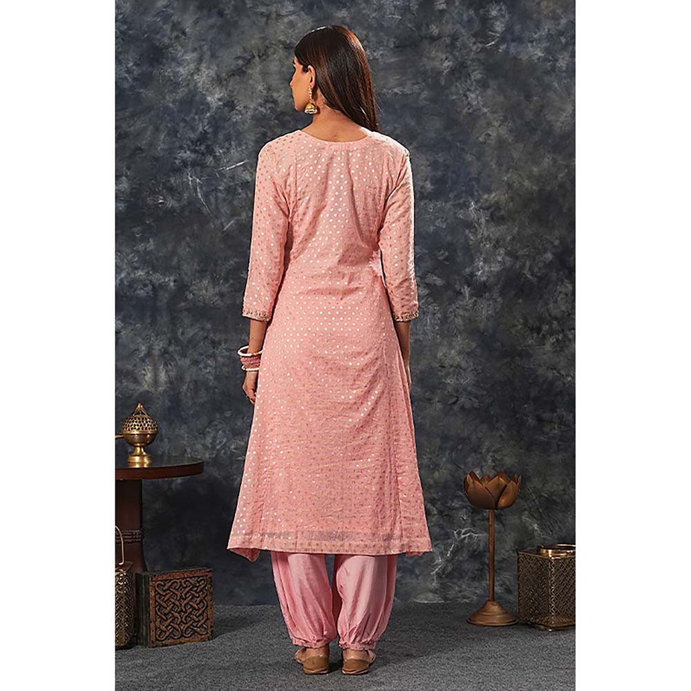 Saatvikei Rajnandini - Onion Pink Kurta with Palazzo and Dupatta (Set of 3)