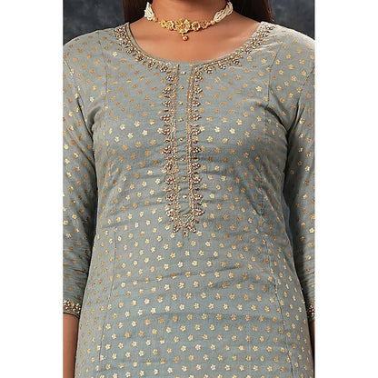 Saatvikei Rajnandini - Powder Blue Kurta with Palazzo and Dupatta (Set of 3)
