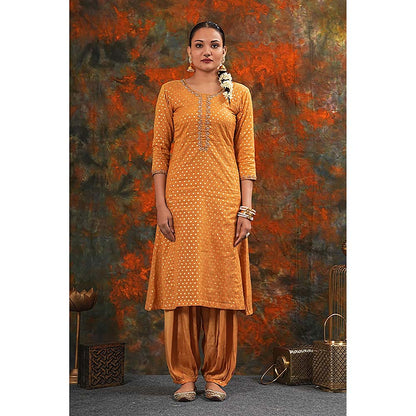 Saatvikei Rajnandini - Yellow Kurta with Palazzo and Dupatta (Set of 3)