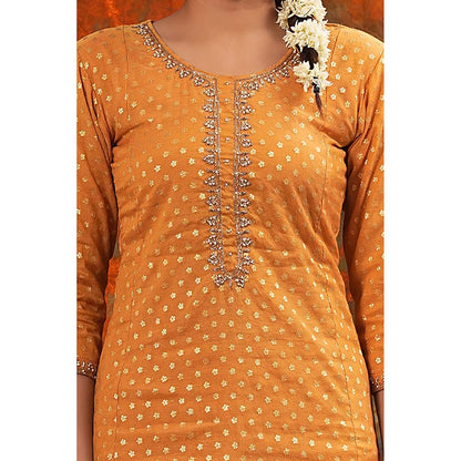 Saatvikei Rajnandini - Yellow Kurta with Palazzo and Dupatta (Set of 3)