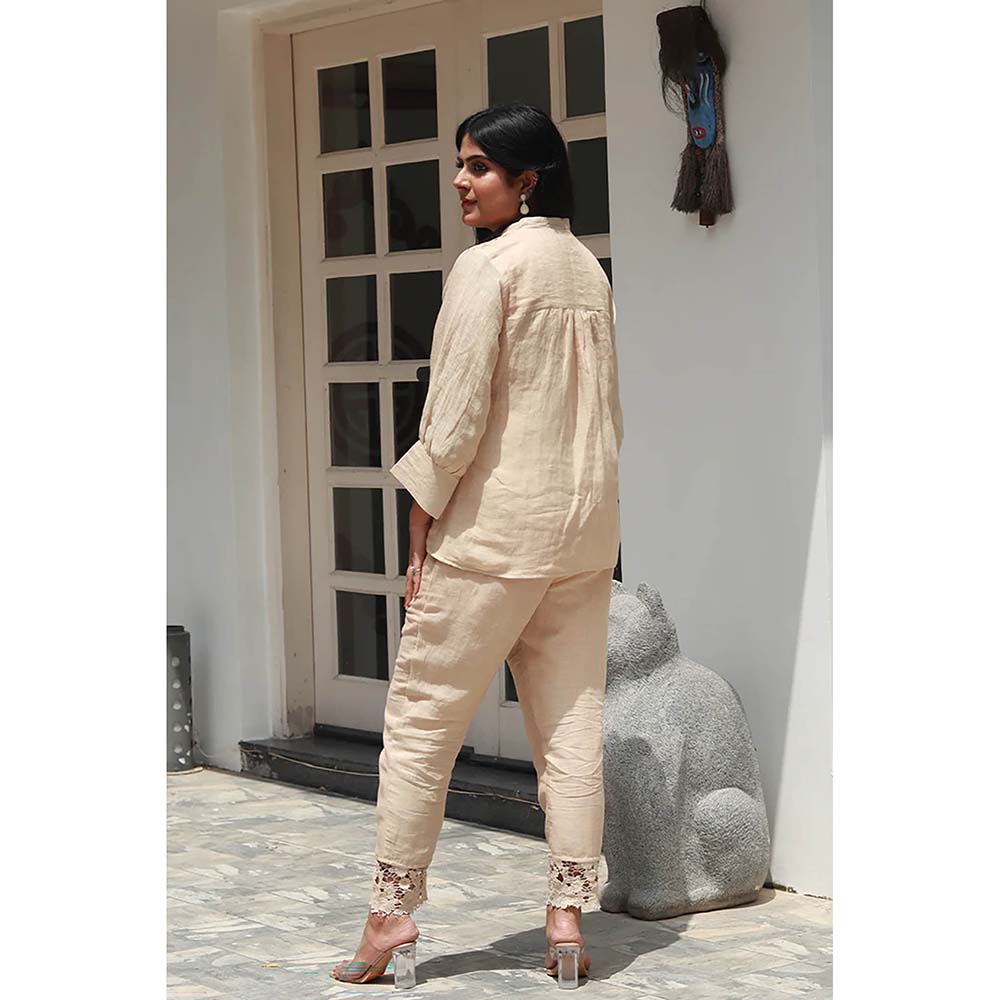 Saatvikei Saral - Plain Co-Ord - Beige (Set of 2)
