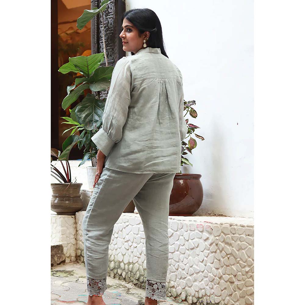 Saatvikei Saral - Plain Co-Ord - Sage Green (Set of 2)