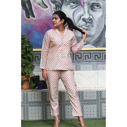 Saatvikei Saral - Printed Co-Ord - Beige (Set of 2)