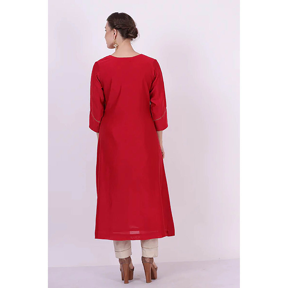 Saatvikei Saroj - Red Kurta