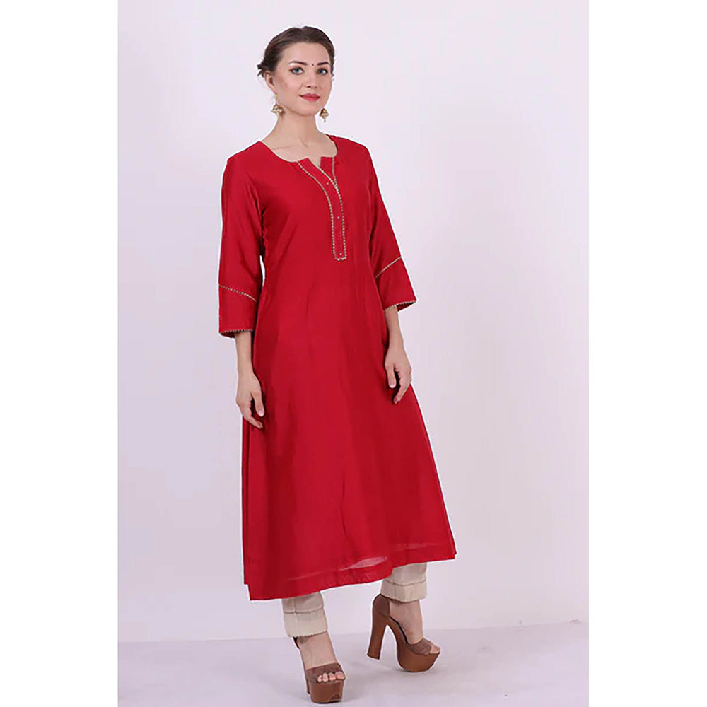Saatvikei Saroj - Red Kurta