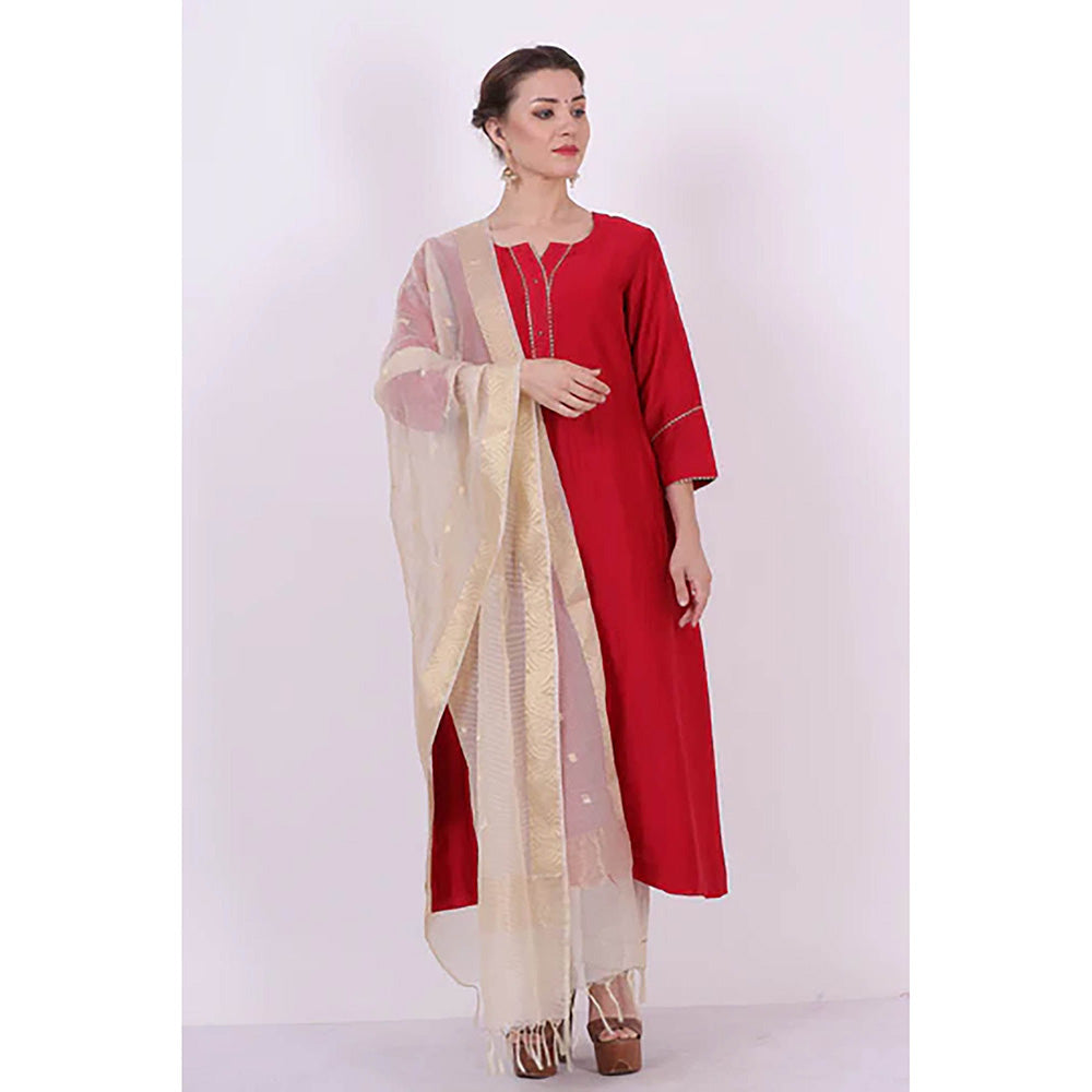 Saatvikei Saroj - Red Kurta