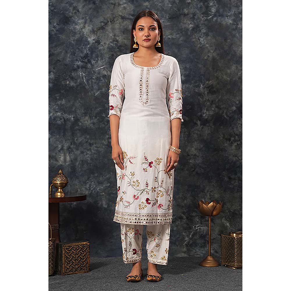 Saatvikei Siya - Ivory Kurta with Palazzo and Dupatta - Limited Edition (Set of 3)